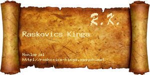 Raskovics Kinga névjegykártya
